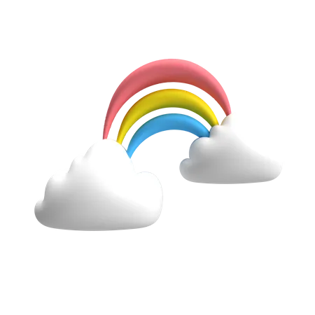 Nube arcoiris  3D Illustration