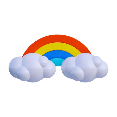 Nube arcoiris  3D Illustration