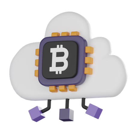 Nube de bitcoins  3D Icon