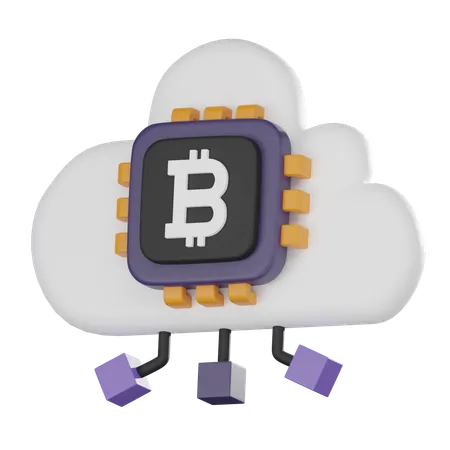 Nube de bitcoins  3D Icon