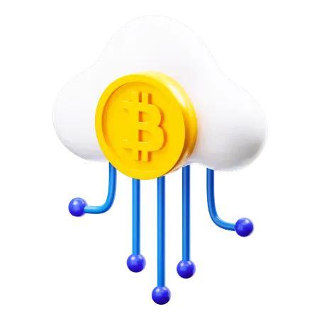 Nube de bitcoins  3D Icon