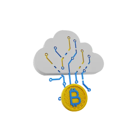 Nube de bitcoins  3D Icon