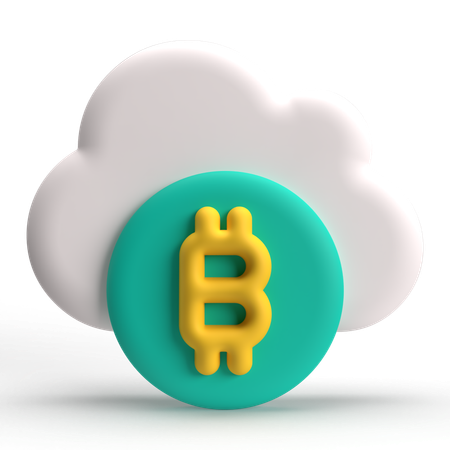 Nube de bitcoins  3D Icon