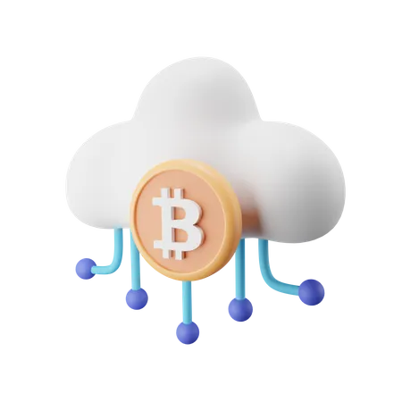 Bitcoin en la nube  3D Icon