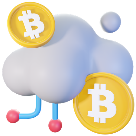 Nube de bitcoins  3D Illustration