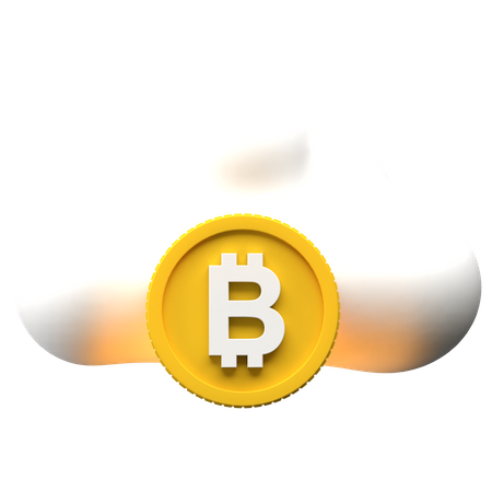 Nube de bitcoins  3D Illustration