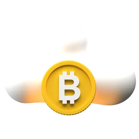 Nube de bitcoins  3D Illustration