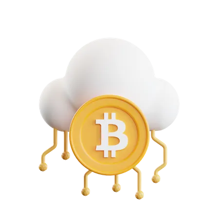 Nube de bitcoins  3D Illustration