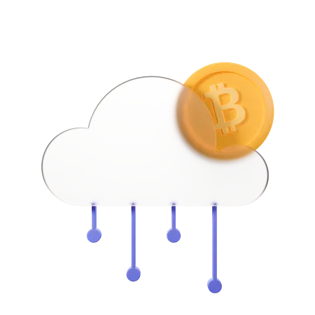 Nube de bitcoins  3D Illustration