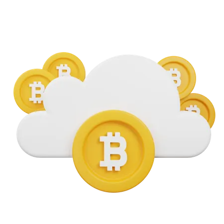 Nube de bitcoins  3D Illustration
