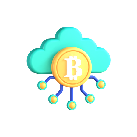 Nube de bitcoins  3D Icon