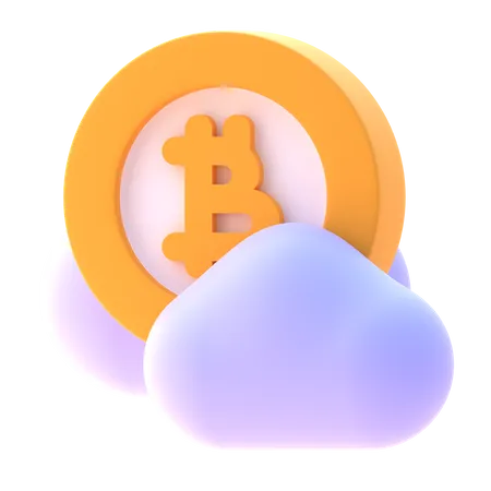 Bitcoin en la nube  3D Icon