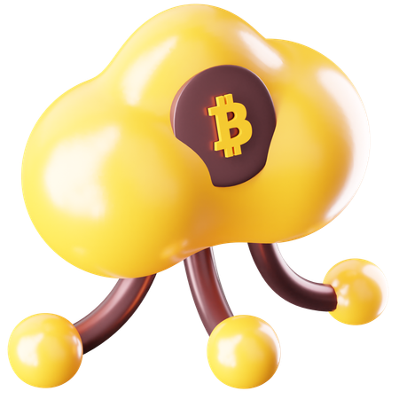 Nube de bitcoins  3D Icon