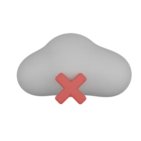 Cancelar nube  3D Icon