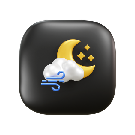 Nube clima ventoso  3D Icon