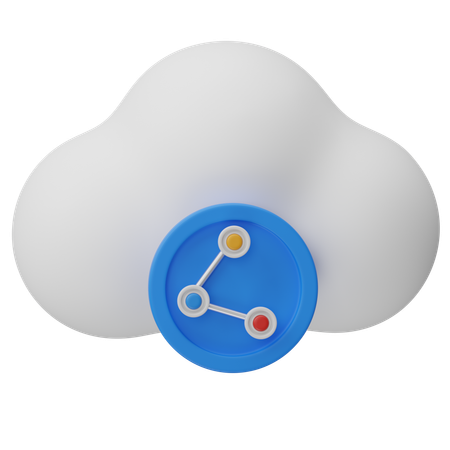 Compartir nube  3D Icon