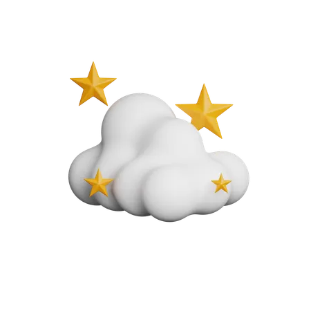 Nube con estrellas  3D Icon