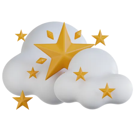 Nube con estrellas  3D Icon