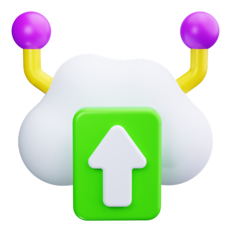 Nube con flecha hacia arriba  3D Icon