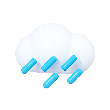 Nube con gotas de lluvia  3D Icon