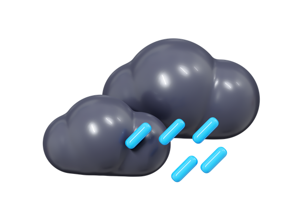 Nube con lluvia  3D Icon