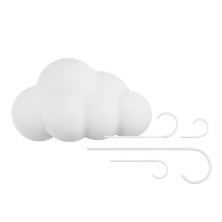 Nube con viento  3D Icon