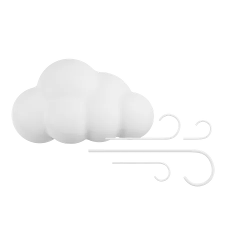 Nube con viento  3D Icon