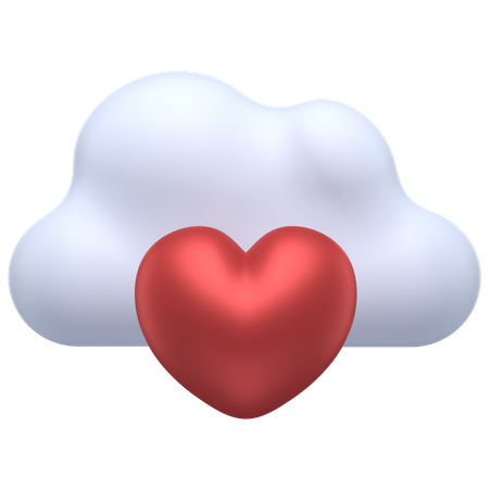 Corazón de nube  3D Icon