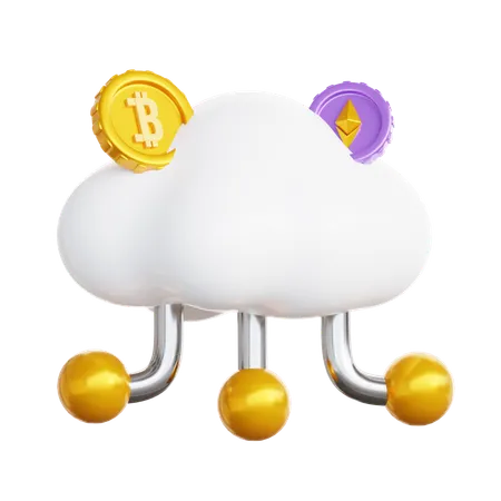 Criptomoneda en la nube  3D Icon
