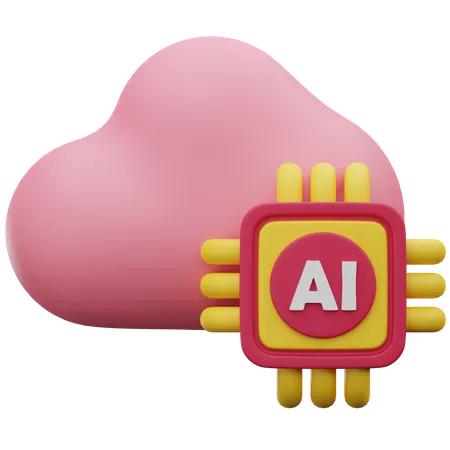 Nube de datos de ia  3D Icon