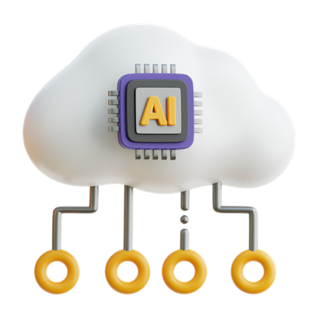 Nube de datos de ia  3D Icon