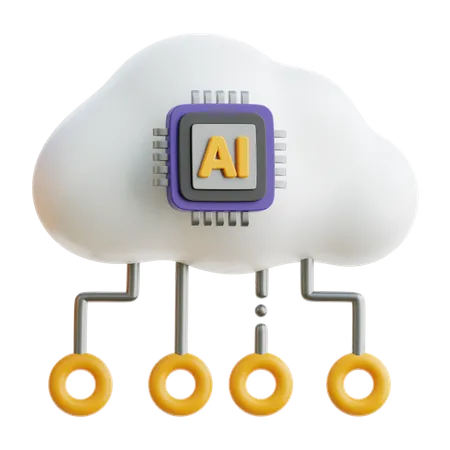 Nube de datos de ia  3D Icon