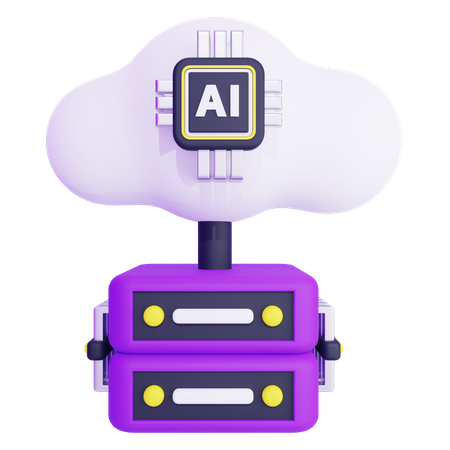 Nube de datos de inteligencia artificial  3D Icon