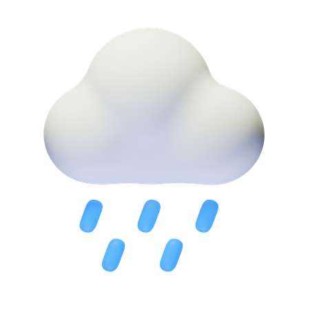 Nube de día de fuertes lluvias  3D Icon