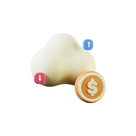 Nube de dinero  3D Illustration