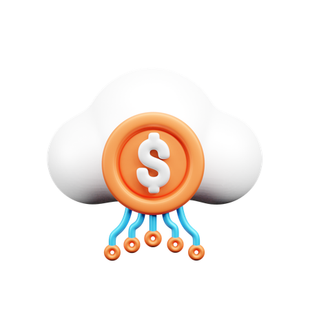 Nube de dólares  3D Icon