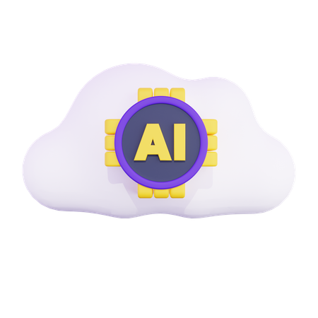 Nube de inteligencia artificial  3D Icon