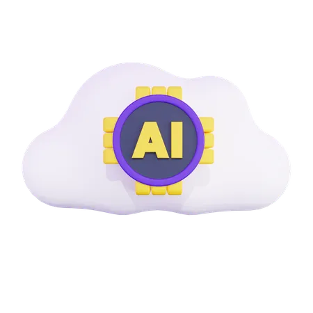 Nube de inteligencia artificial  3D Icon