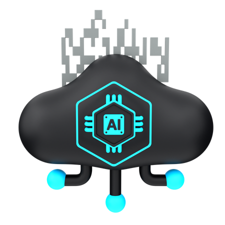 Nube de inteligencia artificial  3D Icon