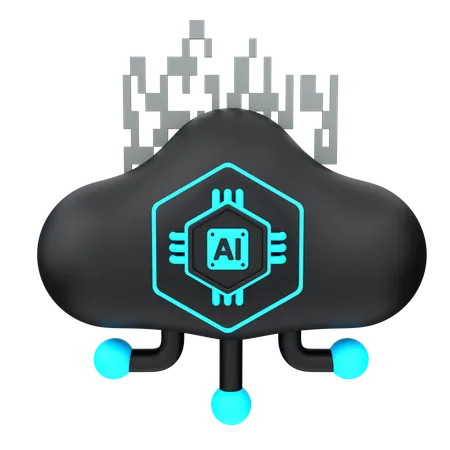 Nube de inteligencia artificial  3D Icon