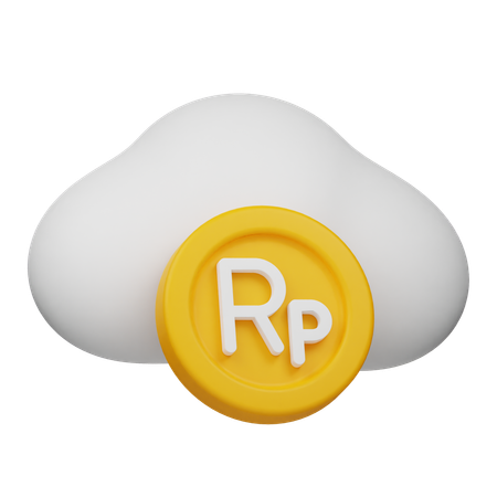 Nube de monedas de rupias  3D Icon