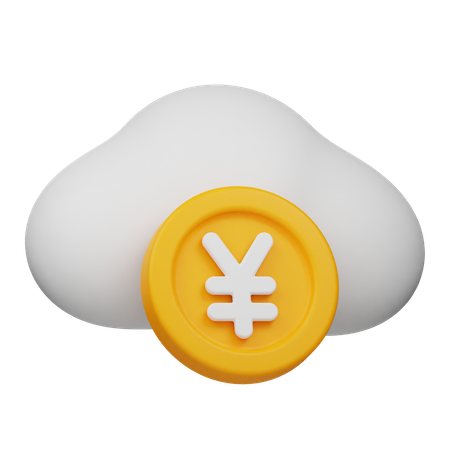 Nube de monedas de yenes  3D Icon