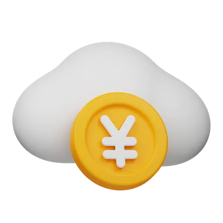 Nube de monedas de yenes  3D Icon