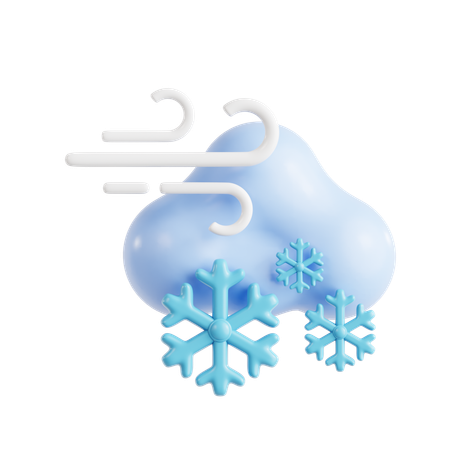 Nube de nieve ventosa  3D Icon