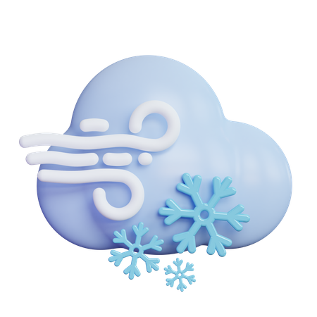 Nube de nieve ventosa  3D Icon