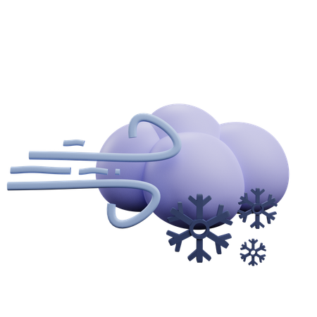Nube de nieve ventosa  3D Icon