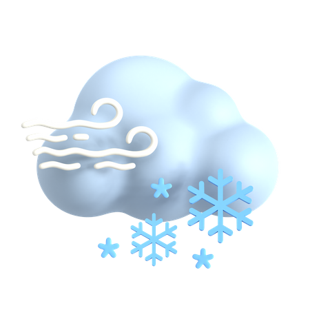 Nube de nieve ventosa  3D Icon