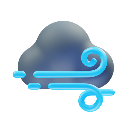 Nube de noche ventosa  3D Icon