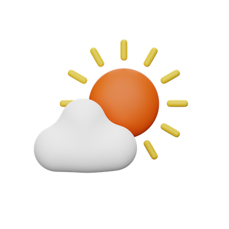 Nube de sol  3D Icon