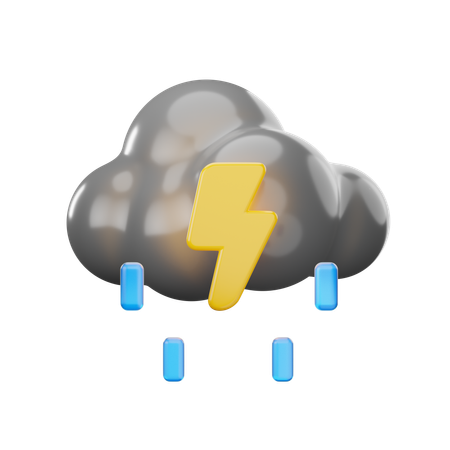 Nube de tormenta lluviosa  3D Icon